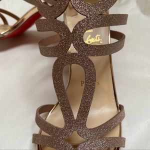 Christian louboutin Renee 85 glitter courtisane sandals size 38.